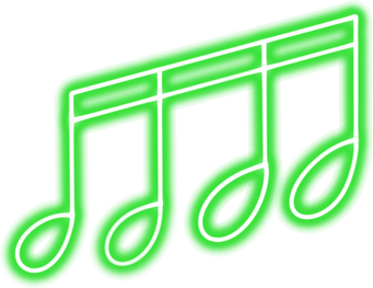 Green neon music note