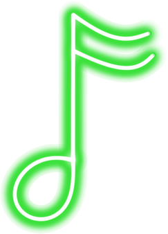 Green neon music note